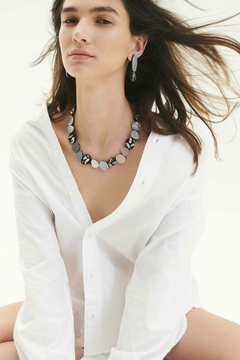 Collar Organic Reflections Round - Plata/ Negro en internet