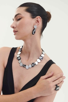 Collar Organic Reflections Round - Plata/ Negro - Iskin Sisters