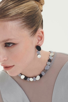 Aros Organic Reflection Small- Plata/ Negro /Gris - comprar online