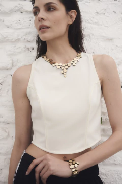 Brazalete Organic Reflections Small Stones - Oro - Iskin Sisters