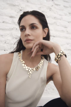 Collar Organic Reflections V Double Layer - Oro - tienda online