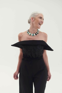 Collar Ray Egiptian - Plata/PeltreVerde - Iskin Sisters