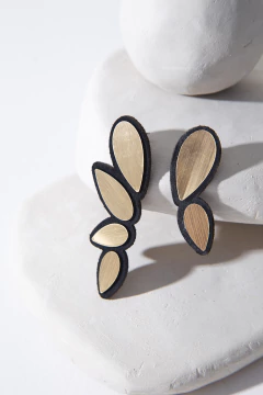 Aros Raindrop Asymmetric Large - Oro - comprar online