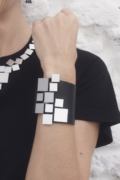 Brazalete Bauhaus Squares - Plata en internet