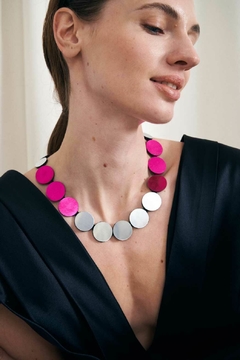 Collar Sarah´s Dream Circle - Plata/Peltre/Fuchsia - tienda online