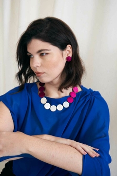 Collar Sarah´s Dream Circle - Plata/Peltre/Fuchsia en internet