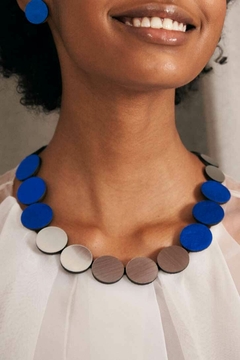 Imagen de Collar Sarah´s Dream Circle - Plata/Peltre/Azul
