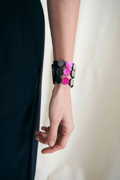 Brazalete Sarah's Dream - Plata/Peltre/Fuchsia - comprar online