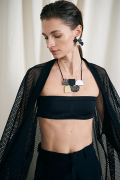 Collar Colgante Sophie's Vision Horizontal - Plata/Negro/Oro/Peltre - Iskin Sisters