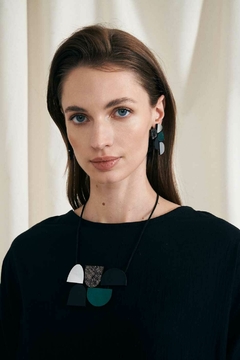 Collar Colgante Sophie's Vision Horizontal - Plata/Negro/Peltre/Verde