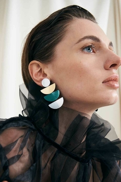 Aros Sophie's Vision Semicircle - Plata/Oro/Verde