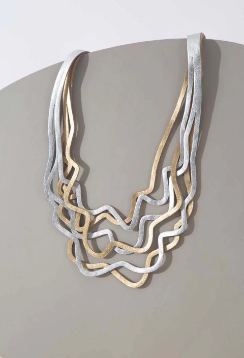 Collar Curves Duo - Plata & Oro - comprar online
