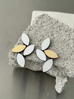 Aros Kate Leaves Medium - Plata / Oro - Iskin Sisters