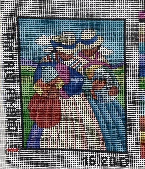 TAPIZ FAMILIA ANDINA 16X20 CM + LANA 4/7