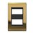 Placa 2 Módulos + Suporte 4X2 - Refinatto - Ouro com Preto COP037