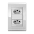 Conjunto 1 Tomada 10A + 1 Tomada 20A - Refinatto - Branco Alto Brilho / Branco PBB008