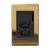 Conjunto 1 Simples + 2 Tomadas 20A - Refinatto - Ouro com Preto COP029