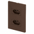 Conjunto 1 Tomada 10A + 1 Tomada 20A - Blux Recta - Chocolate - BRCS008 - comprar online