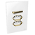Conjunto 1 Simples + 2 Tomadas 10A - JNX Legacy R - Branco e Dourado LBD33R