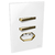 Conjunto 2 Paralelos + 1 Tomada 10A - JNX Legacy R - Branco e Dourado LBD29R