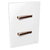 Conjunto 2 Interruptores Simples - JNX Legacy R - Branco e Ouro Rosé LBOR10R