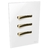 Conjunto 3 Interruptores Simples - JNX Legacy C - Branco e Dourado LBD13C
