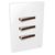 Conjunto 3 Interruptores Simples - JNX Legacy R - Branco e Ouro Rosé LBOR13R