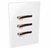 Conjunto 3 Interruptores Paralelos - JNX Legacy C - Branco e Ouro Rosé LBOR14C