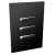Conjunto 3 Interruptores Paralelos - JNX Legacy R - Preto Fosco e Cromado LPFC14R