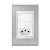 Conjunto 2 Interruptores LED + 1 Tomada 10A - Refinatto - Aço Escovado com Branco CAEB049