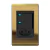Conjunto 2 Interruptores LED + 1 Tomada 10A - Refinatto - Ouro com Preto COP049