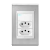 Conjunto 1 Interruptor LED + 2 Tomadas 10A - Refinatto - Aço Escovado com Branco CAEB051