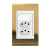 Conjunto 1 Interruptor LED + 2 Tomadas 10A - Refinatto - Ouro com Branco COB051