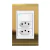 Conjunto 1 Interruptor LED + 2 Tomadas 20A - Refinatto - Ouro com Branco COB052
