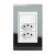 Conjunto 1 Interruptor LED + 2 Tomadas 10A - Refinatto - Titânio com Branco CTB051