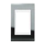 Placa 3 Módulos + Suporte 4X2 - Refinatto - Titânio com Branco CTB053