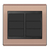 Placa Cega + Suporte 4X4 - Refinatto - Rose Gold com Preto CRGP040