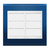 Placa Cega + Suporte 4X4 - Refinatto - Classic Blue Acetinado com Branco SCBB040