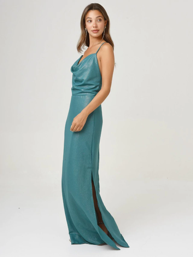 Vestido amatista foil verde botella — imagen 3