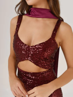 VESTIDO MALBEC LENTEJUELAS BORDEAUX en internet