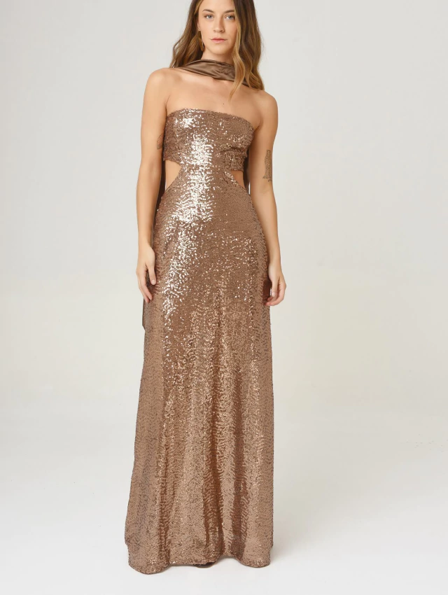 Vestido matilda lentejuelas cobre — imagen 8