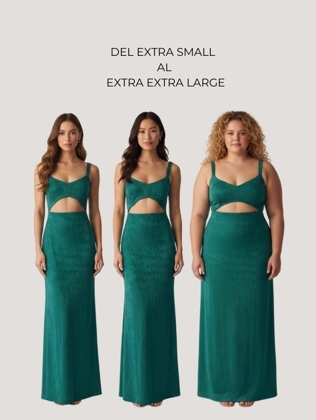 VESTIDO MALBEC FOIL VERDE BOTELLA — imagen 4
