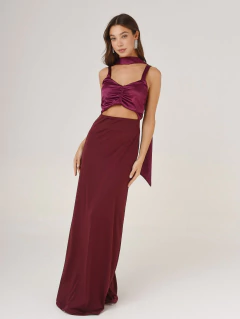 VESTIDO NEW MALBEC LARGO BORDEAUX - comprar online