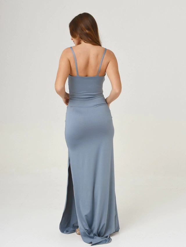 Vestido berry lycra celeste Enbabia — imagen 4