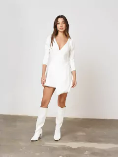 VESTIDO TEQUILA CREPPE ELASTIZADO BLANCO - comprar online