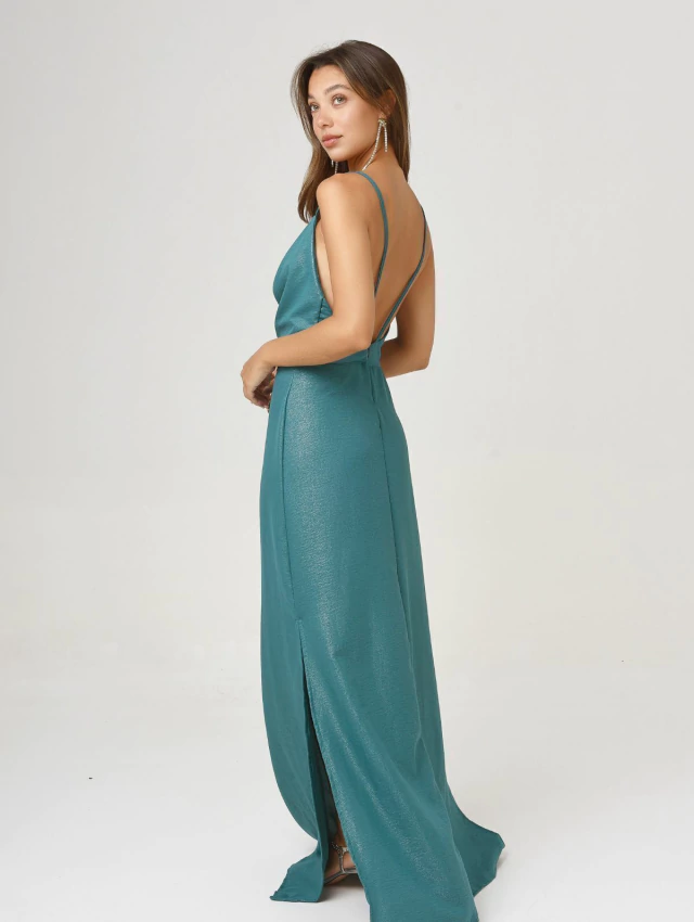 Vestido amatista foil verde botella — imagen 7