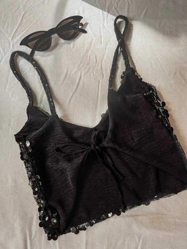Enbabia top jacinta lentejuelas negro — imagen 2