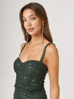 VESTIDO GINA CORTO VERDE BOTELLA en internet