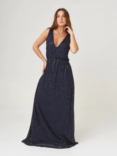 VESTIDO FRAN LARGO LENTEJUELAS MARINO - comprar online