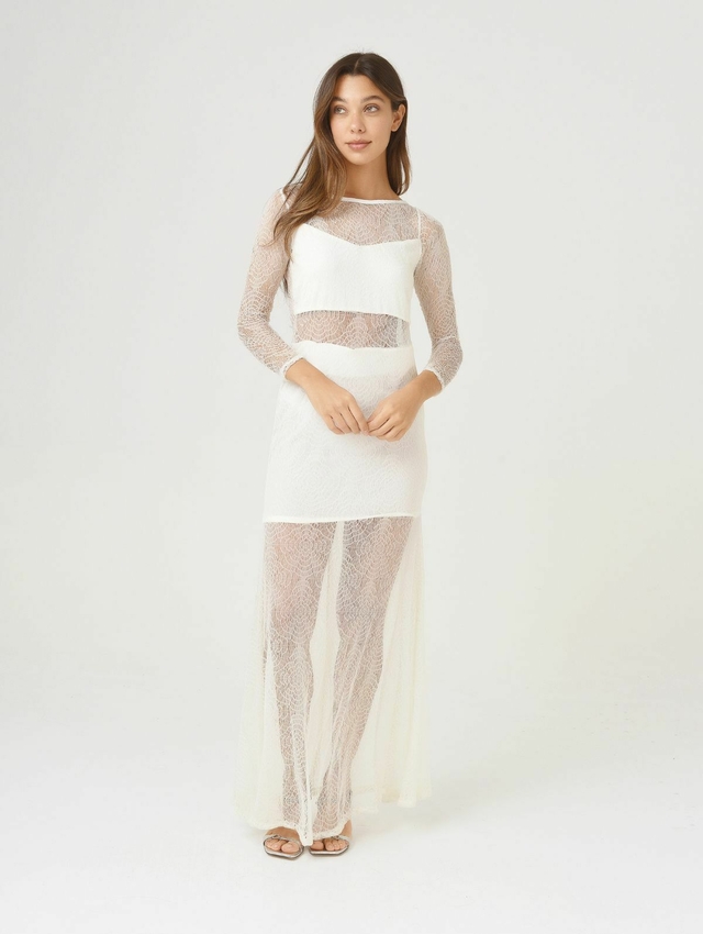 Vestido Anastasia Manga Larga Blanco thumbnail 2